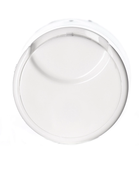 White PP Plastic 20-410 Smooth Skirt Unlined Disc Top Lid – L317W
