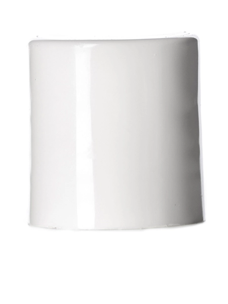 White PP Plastic 20-410 Smooth Skirt Unlined Disc Top Lid – L317W