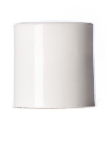 White PP plastic 24-410 smooth skirt disc top lid with universal heat induction seal (HIS) liner (.308 inch orifice)