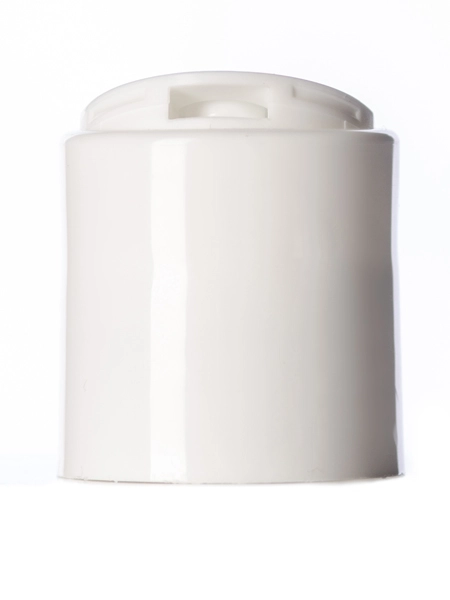 White PP Plastic 24-410 Smooth Skirt Disc Top Lid – L318WT