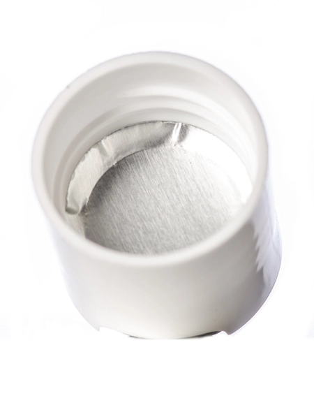 White PP Plastic 24-410 Smooth Skirt Disc Top Lid – L318WT