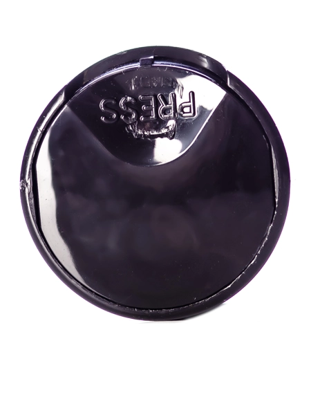 Black PP Plastic 24-410 Smooth Skirt Unlined Disc Top Lid – L320C