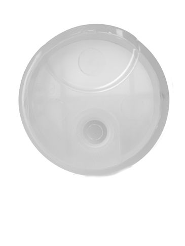 Natural-colored PP plastic 28-410 smooth skirt disc top cap