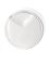 White PP plastic 28-410 smooth skirt unlined disc top lid (.325 inch orifice)
