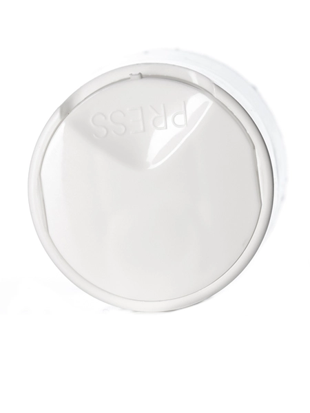 White PP Plastic 28-410 Smooth Skirt Disc Top Lid – L327WHH12