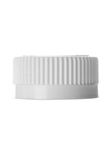 White PP plastic 28-400 child-resistant cap with 2-piece heat induction seal (HIS) liner (for LDPE, MDPE, HDPE containers only)