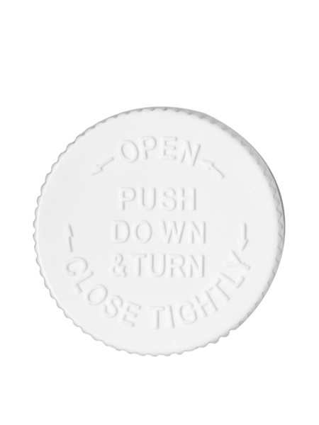 White PP Plastic 38-400 Child-Resistant Lid – L337WHH6