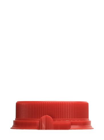 Red LDPE plastic 38SS ribbed snap screw tamper-evident dairy lid