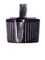 Black PP plastic 24-410 ribbed skirt spouted dispensing lid (.130 inch orifice)
