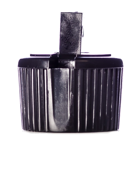 Black PP Plastic 24-410 Ribbed Skirt Spouted Dispensing Lid – L381