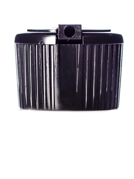 Black PP Plastic 24-410 Ribbed Skirt Spouted Dispensing Lid – L381