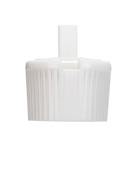 White PP Plastic 24-410 Ribbed Skirt Spouted Dispensing Lid – L381WH