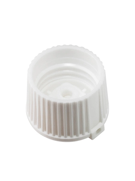 White PP Plastic 24-410 Ribbed Skirt Spouted Dispensing Lid – L381WH