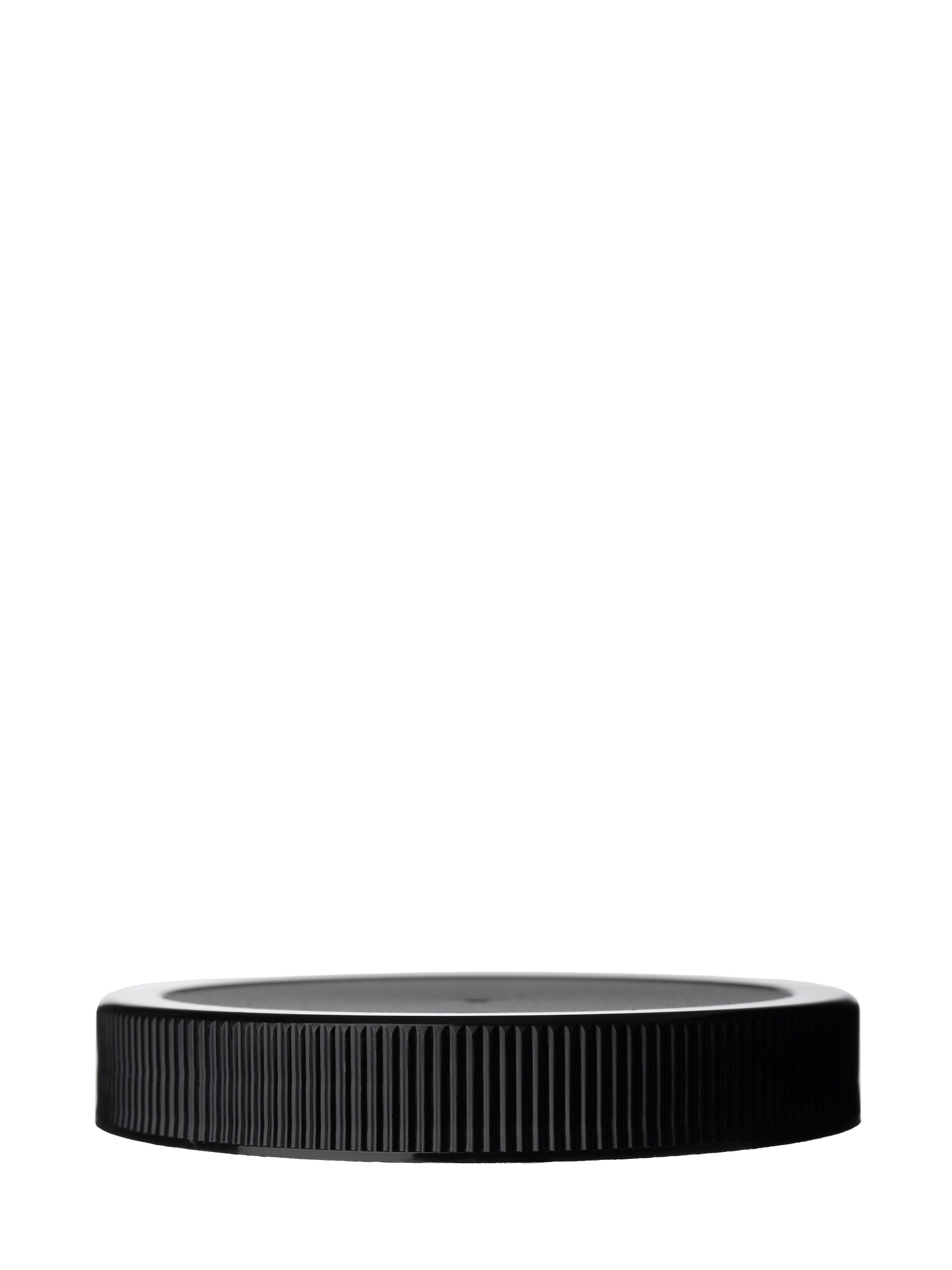 Black PP Plastic 89-400 Ribbed Skirt Unlined Lid – L385BK