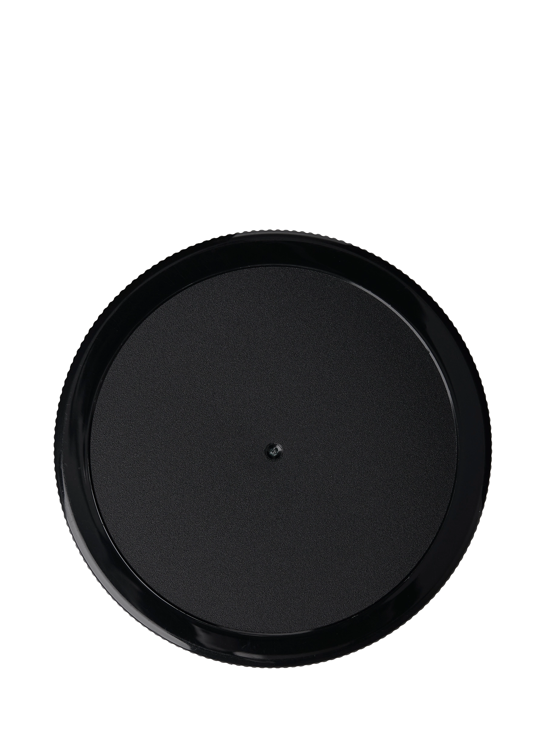 Black PP Plastic 89-400 Ribbed Skirt Unlined Lid – L385BK