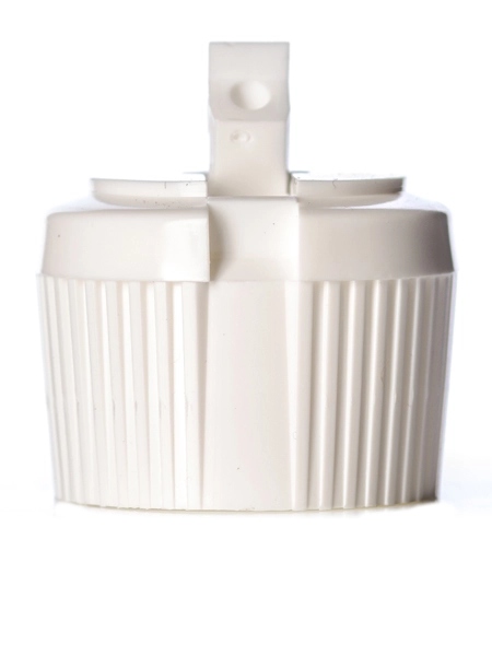 White PP Plastic 28-410 Ribbed Skirt Spouted Dispensing Cap – L388