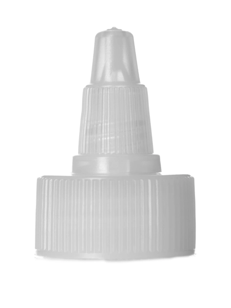 Natural-Colored Hdpe/ldpe Plastic 24-400 Ribbed Skirt Unlined Twist-Open Dispensing Lid – L408