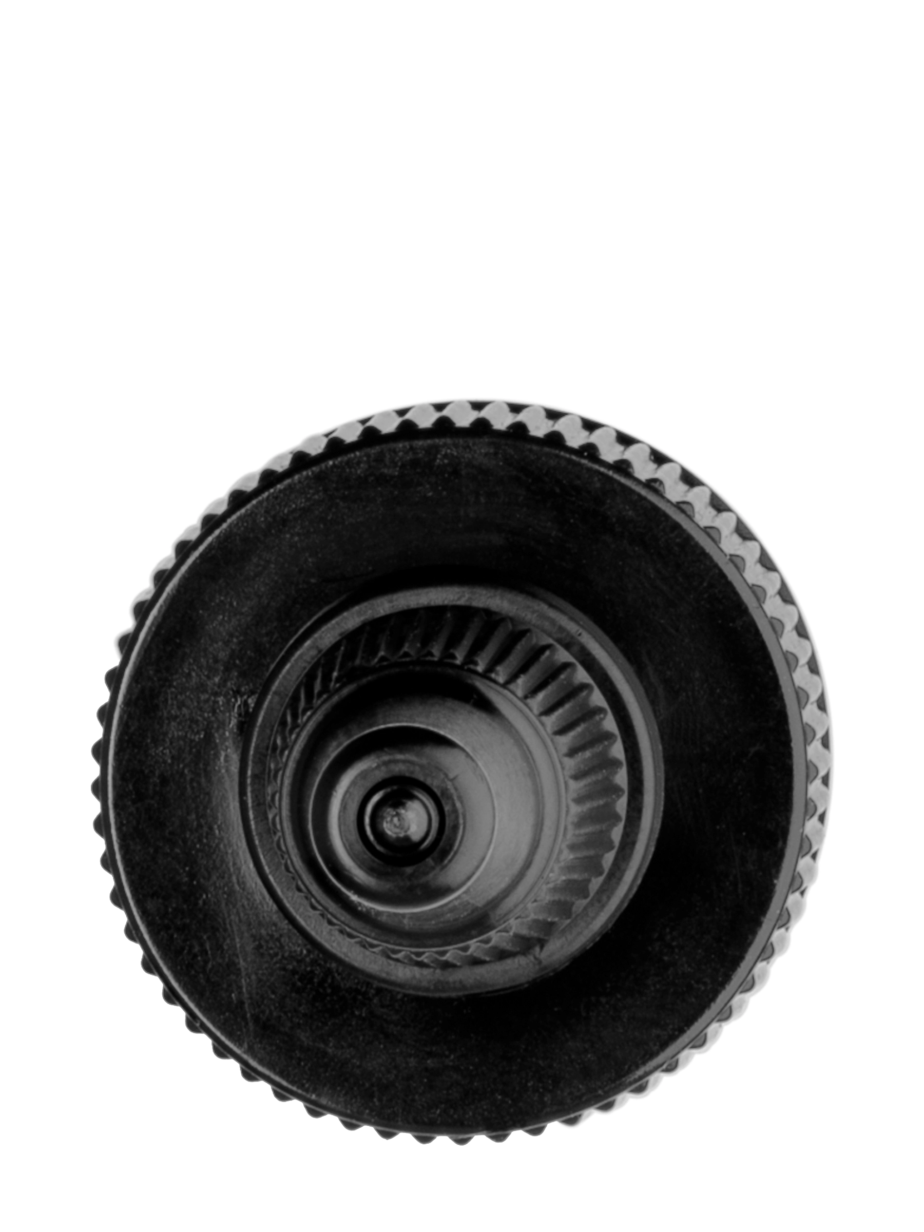 Black PP Plastic 24-400 Ribbed Skirt Twist-Open Lid – L408BK