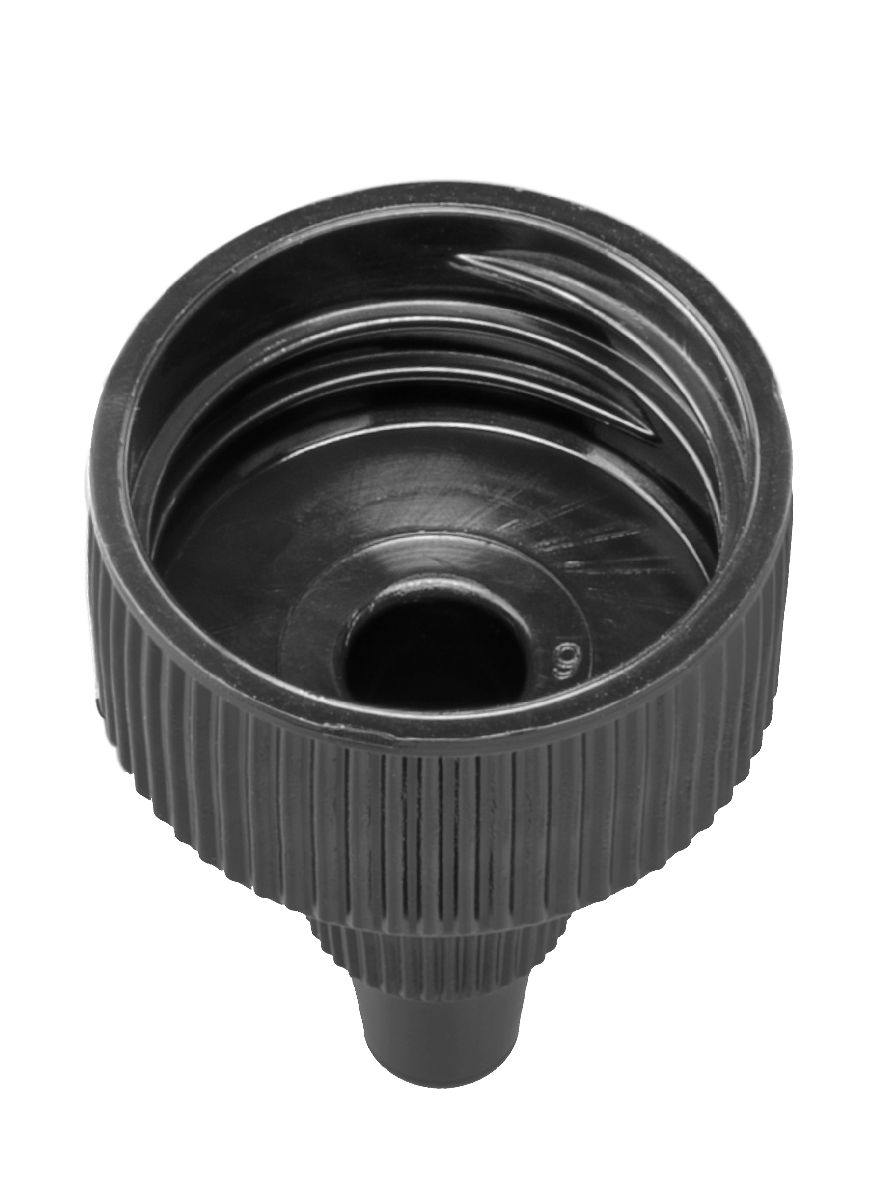 Black PP Plastic 24-400 Ribbed Skirt Twist-Open Lid – L408BK
