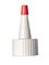 White PP plastic 24-410 ribbed skirt yorker spout with red tip