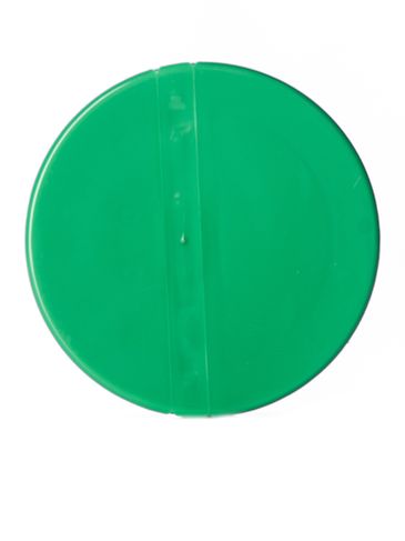 Green PP plastic 53-485 smooth skirt 7-hole flip top sifter spice cap with heat induction seal (HIS) liner (.125 inch orifice)