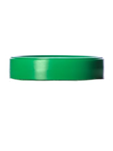 Green PP plastic 53-400 smooth skirt lid with printed pressure sensitive (PS) liner