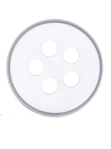 Natural-colored PP plastic 43 mm 5-hole spice sifter disc