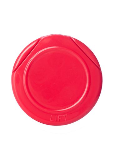 Red PP plastic 48-485 smooth skirt 5-hole flip top sifter spice lid with heat induction seal (HIS) liner