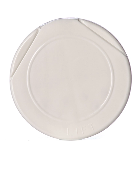 White PP Plastic 63-485 Smooth Skirt 7-Hole Flip Top Sifter Spice Lid – L456