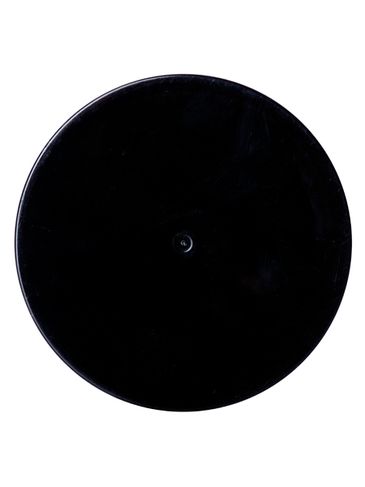 Black PP plastic 70-400 smooth skirt lid with printed universal heat induction seal (HIS) liner