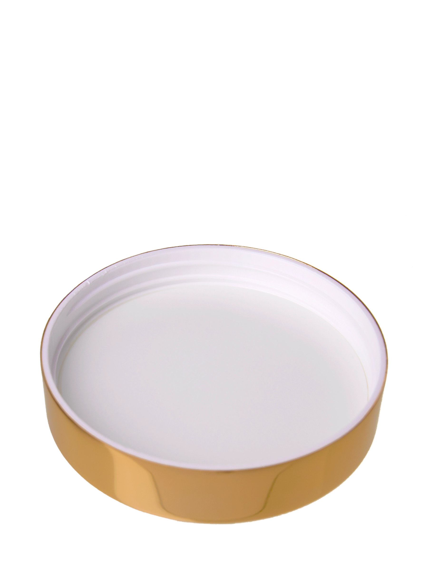 Shiny Gold Metal Overshell and White Plastic 70-400 Smooth Skirt Lid – L463GDF1