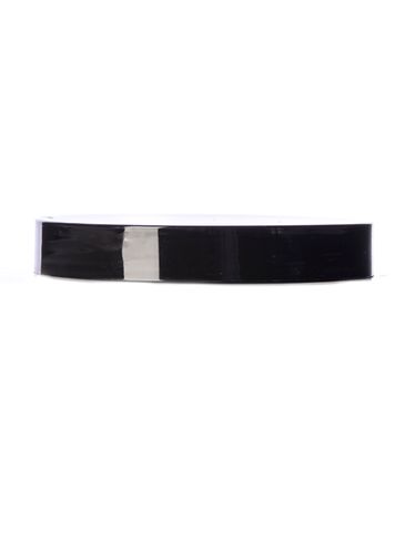 Black PP plastic 89-400 smooth skirt lid with printed vented universal heat induction seal (HIS) liner (for dry products only)