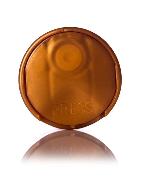Copper PP Plastic 28-410 Smooth Skirt Unlined Disc Top Lid – L470
