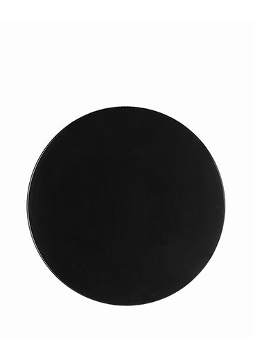 Black PP plastic 89-400 smooth skirt lid with foam liner