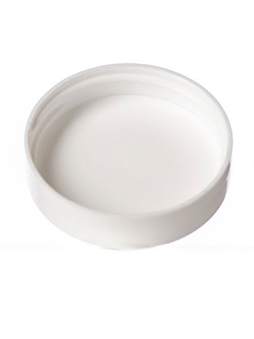 White PP plastic 43-400 smooth skirt lid with foam liner