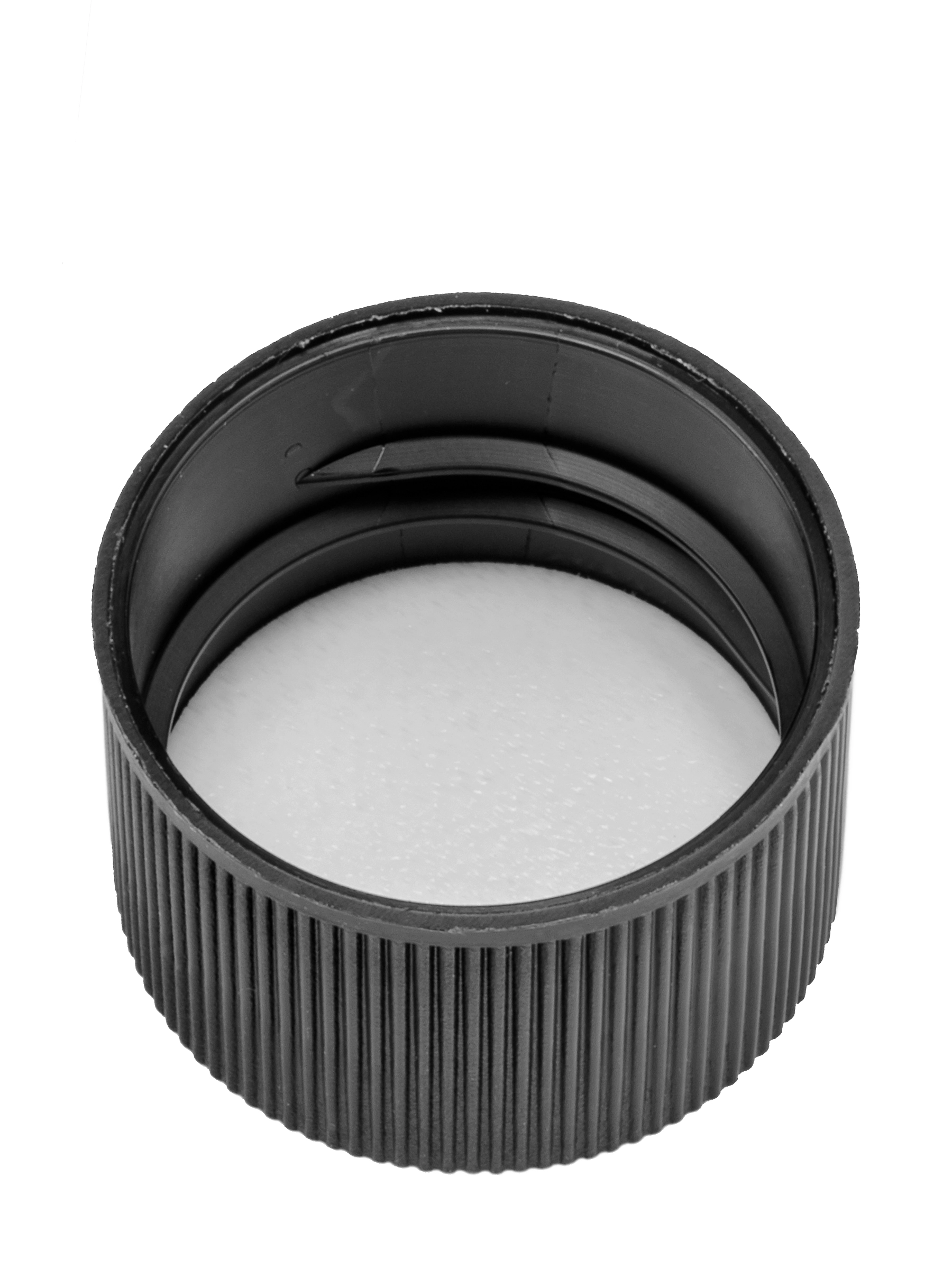Black PP Plastic 24-410 Ribbed Skirt Lid – L479BKF1