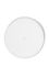 White PP plastic 24-410 ribbed skirt lid with foam liner