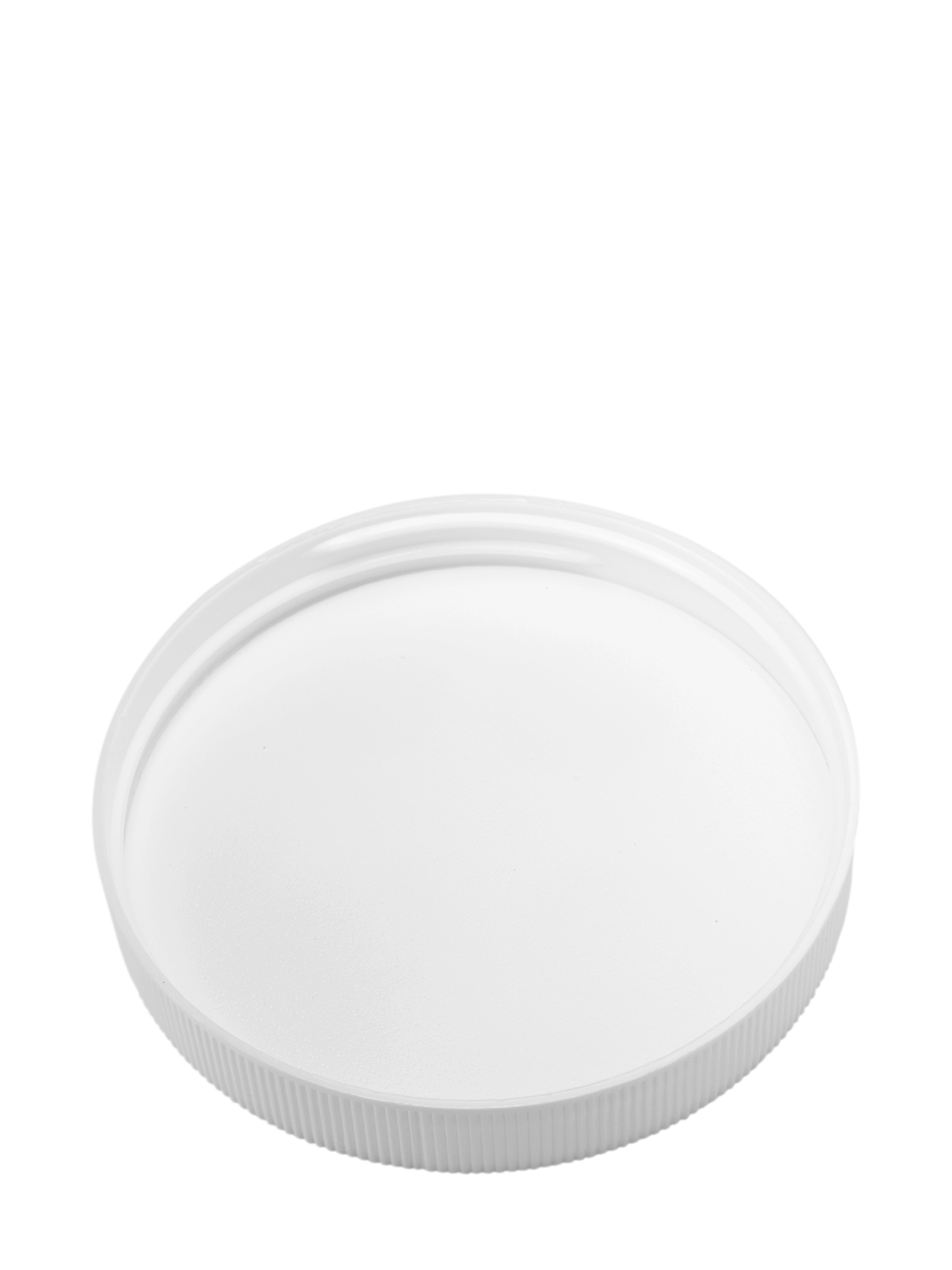 White PP Plastic 83-400 Ribbed Skirt Lid – L495WHF4