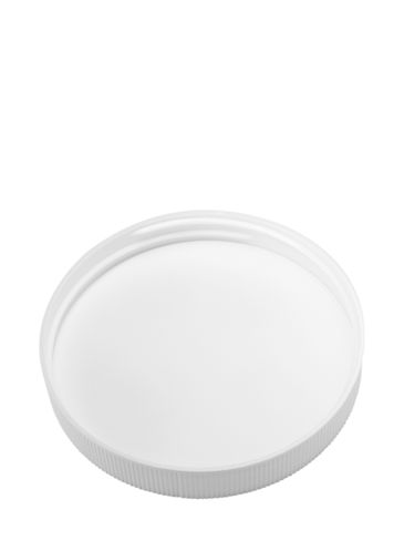 White PP plastic 83-400 ribbed skirt lid with foam liner