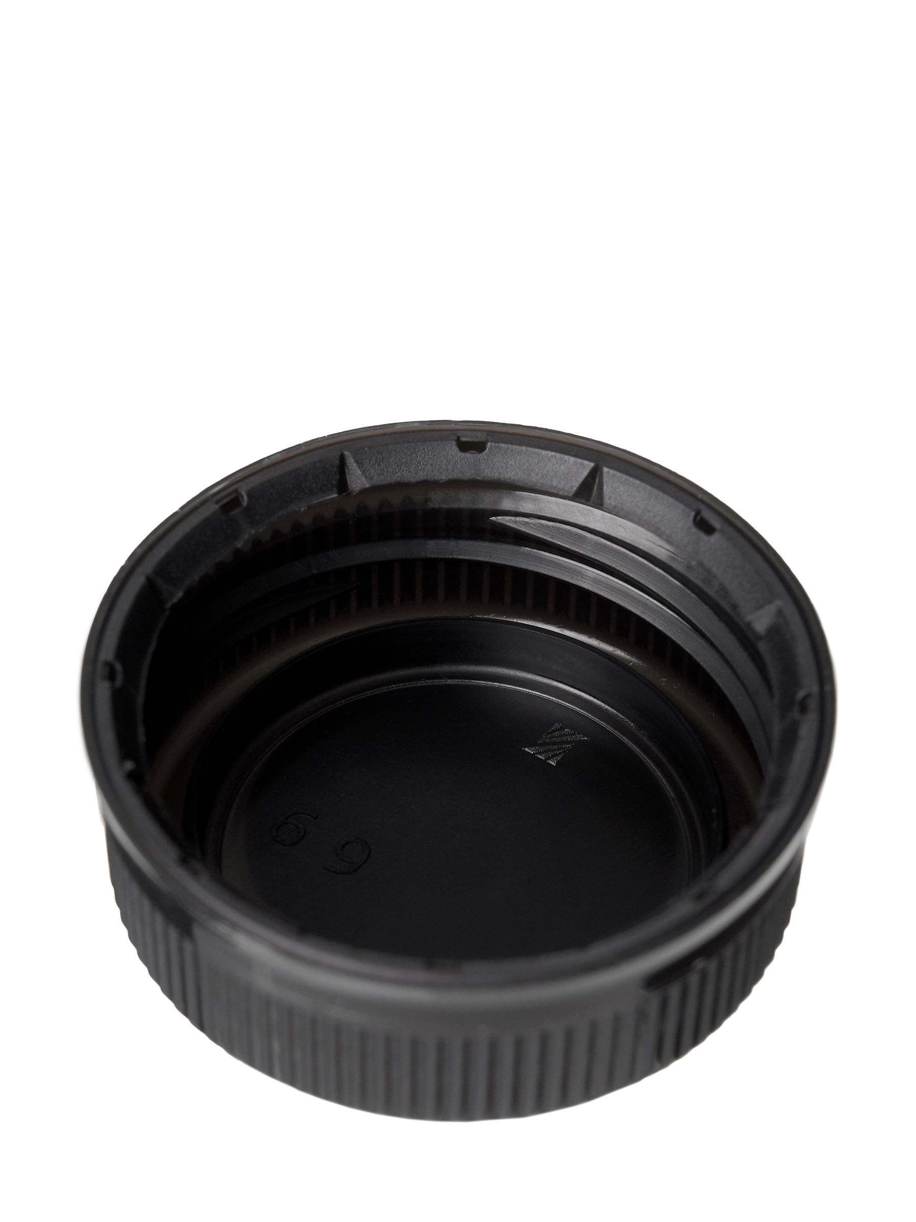 Black HDPE Plastic 38 mm Ribbed 358 DBJ Plug Seal Lid – L498BK