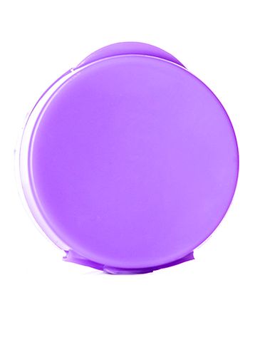 Purple PP plastic 20-410 smooth skirt unlined hinged flip top snap dispensing lid (0.25 inch orifice)