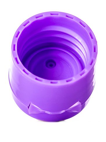 Purple PP plastic 20-410 smooth skirt unlined hinged flip top snap dispensing lid (0.25 inch orifice)