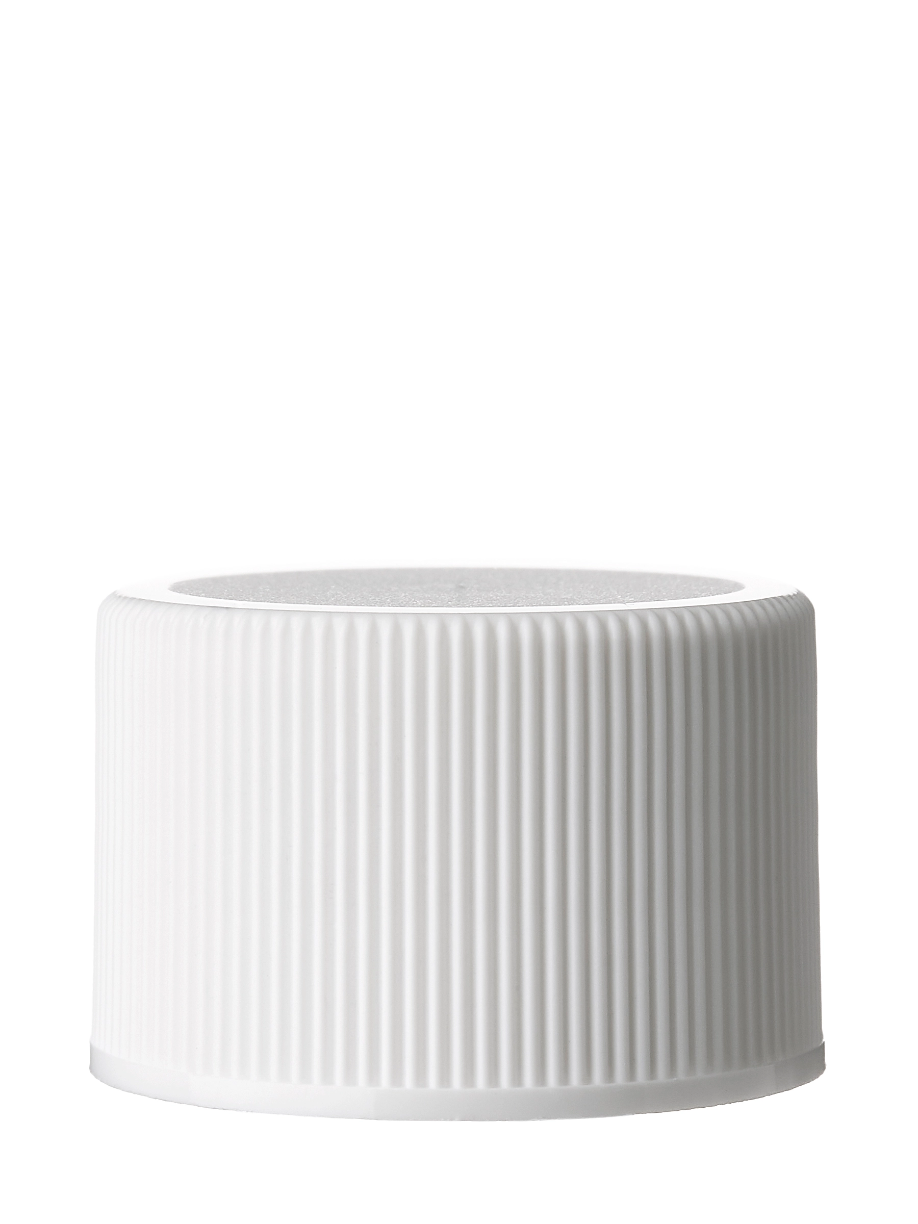 White PP Plastic 24-410 Ribbed Skirt Lid – L561WHH72