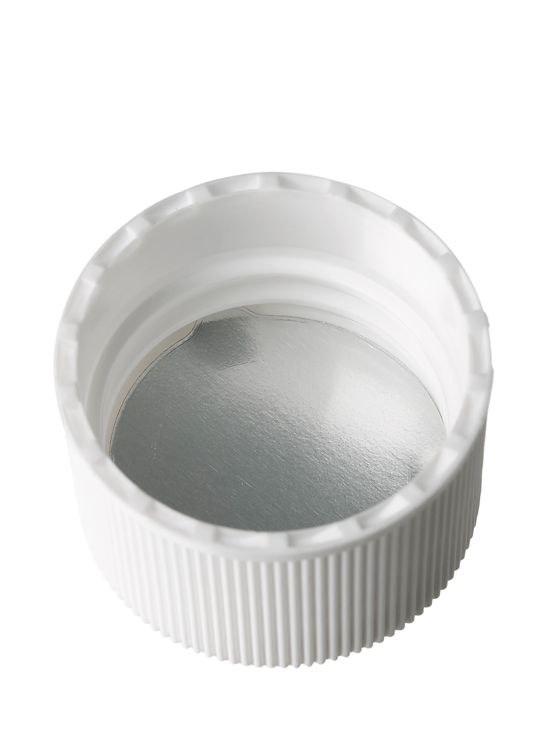 White PP Plastic 24-410 Ribbed Skirt Lid – L561WHH72