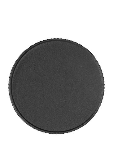 Black PP plastic 89-400 ribbed skirt lid with foam liner