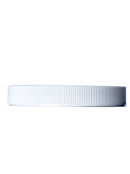 White PP Plastic 89-400 Ribbed Skirt Unlined Lid – L601WH