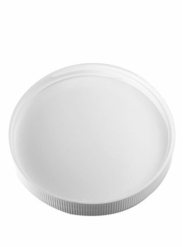 White PP plastic 89-400 ribbed skirt lid with foam liner