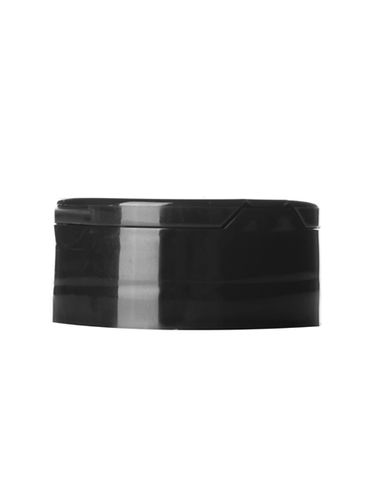 Black PP plastic 43-485 smooth skirt sifter lid with heat induction seal (HIS) liner (.230 inch orifice)