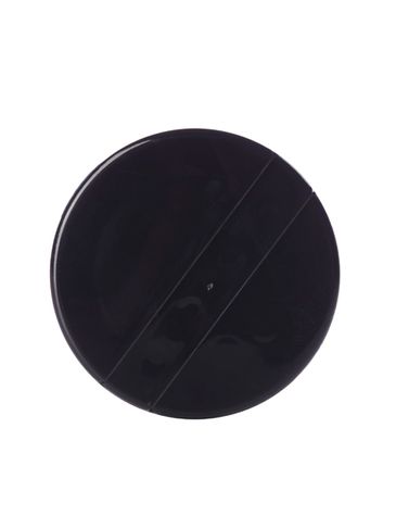 Black PP plastic 43-485 smooth skirt sifter lid with heat induction seal (HIS) liner (.230 inch orifice)