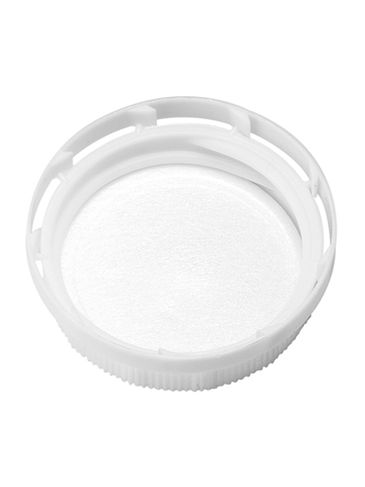 White HDPE plastic 38-400 tamper evident dairy lid with foam liner